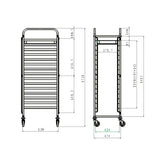 Cărucior-rastel pentru 15 tăvi 400x600mm, Bonner